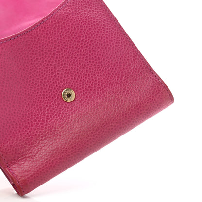 Chanel Caviar Timeless CC Compact French Wallet Pink 9 of 12