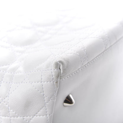 Christian Dior Lambskin Cannage Medium Soft Lady Dior White 12 of 18
