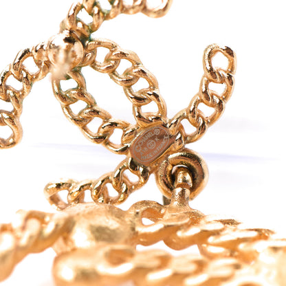 Chanel Pearl Gripoix No 5 CC Chain Drop Earrings Gold 4 of 4