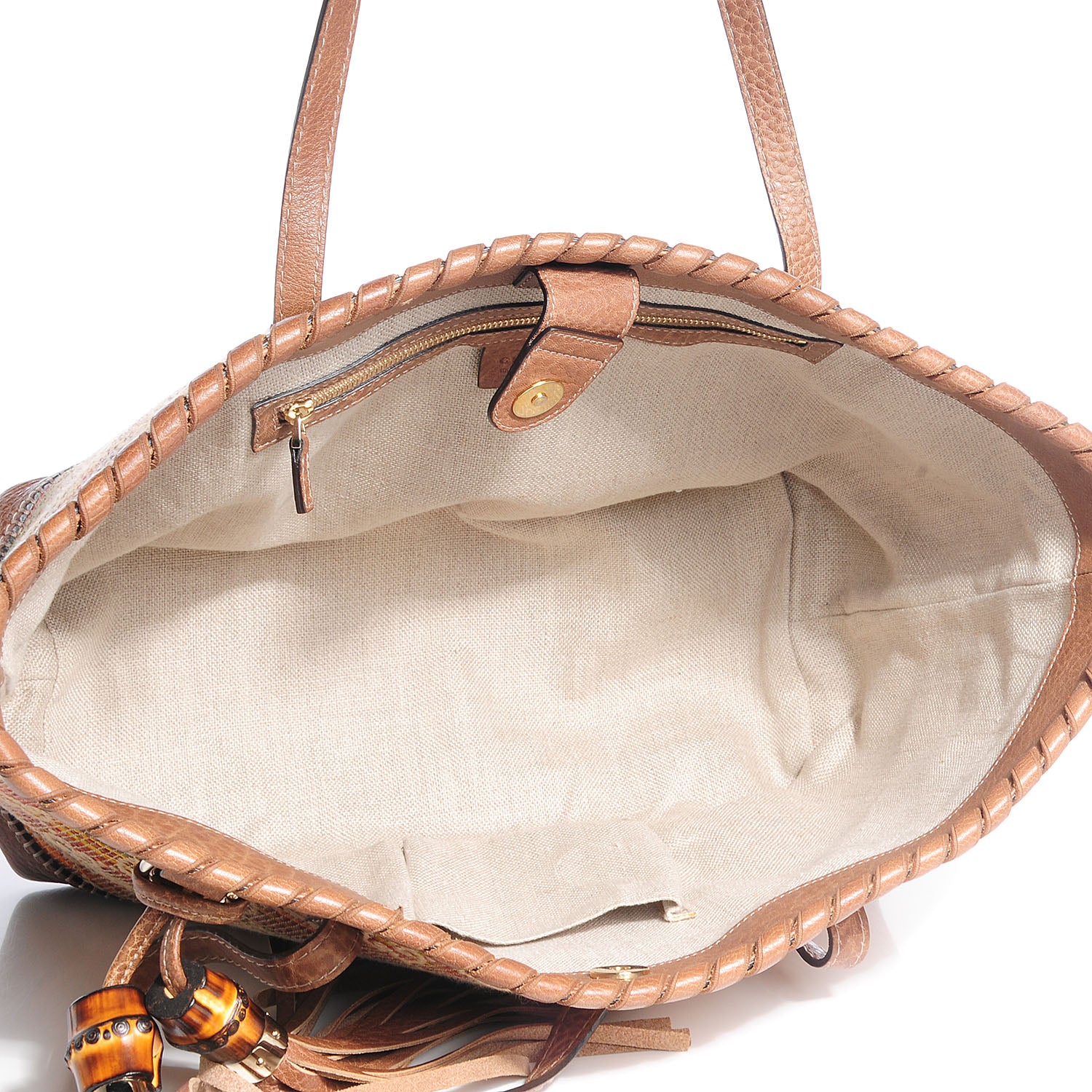 Gucci Straw Libeccio Monogram Medium Sunset Tote Multicolor 9 of 9