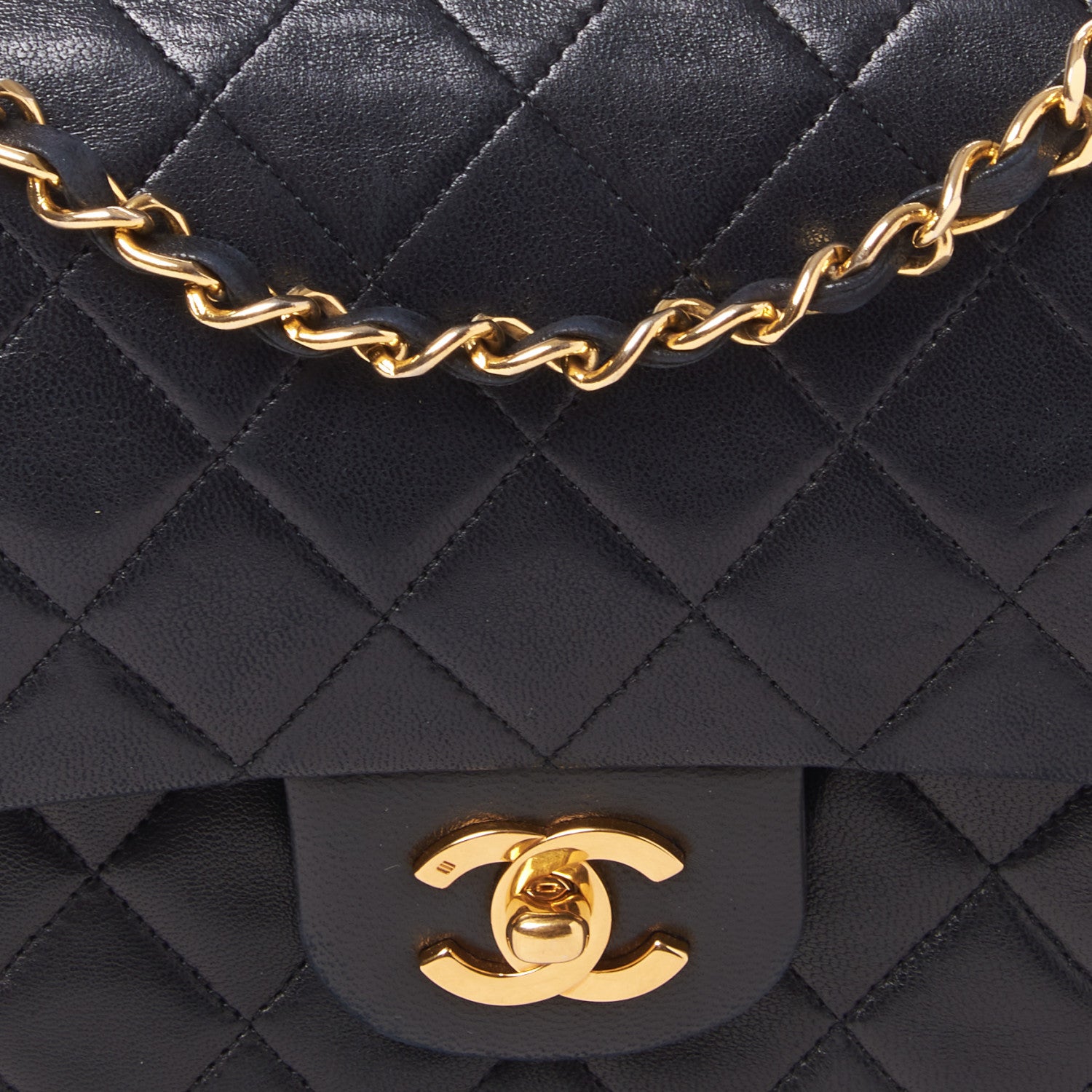 Chanel Lambskin Quilted Medium Double Flap Black 9 of 9