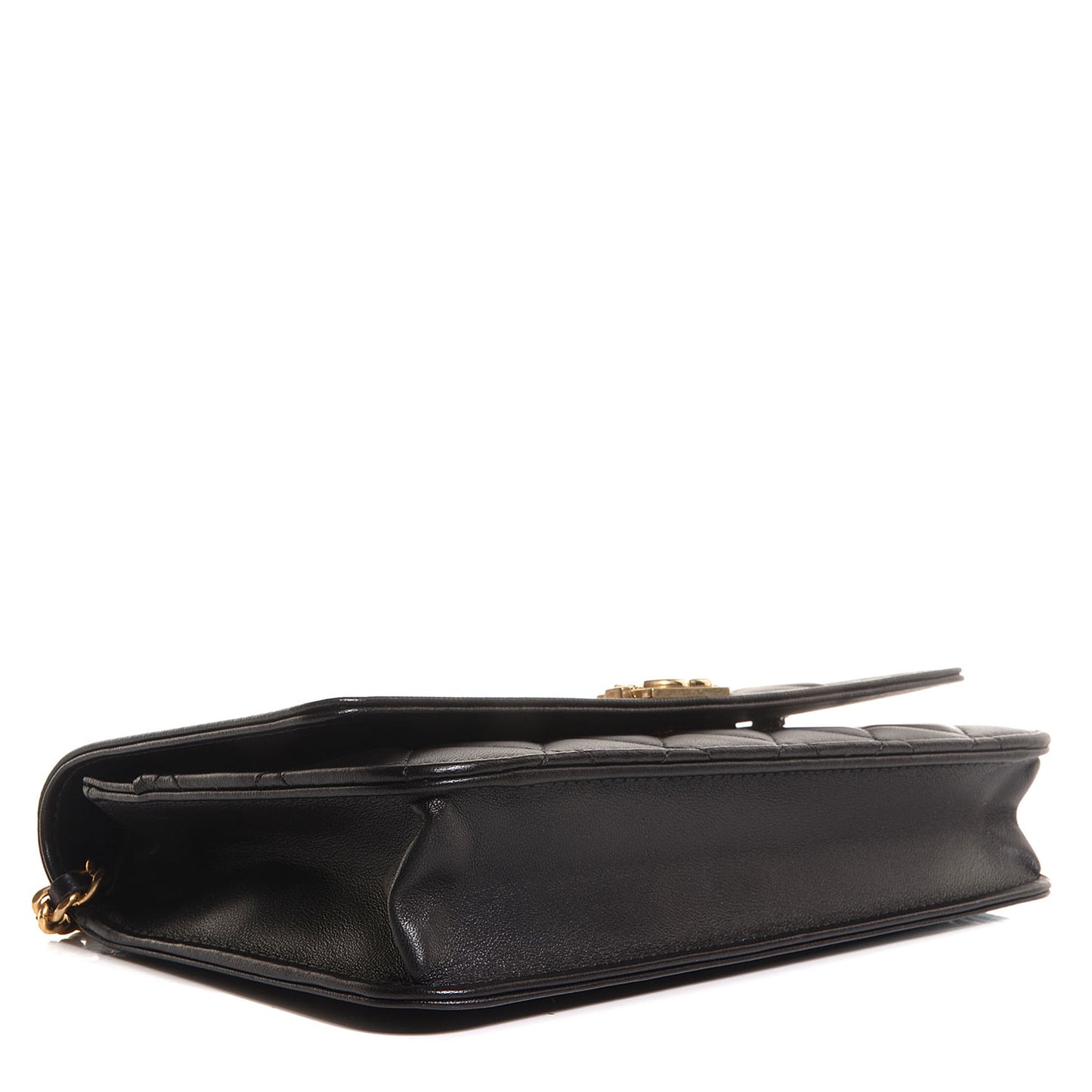 Lambskin Quilted Boy Wallet On Chain WOC Black