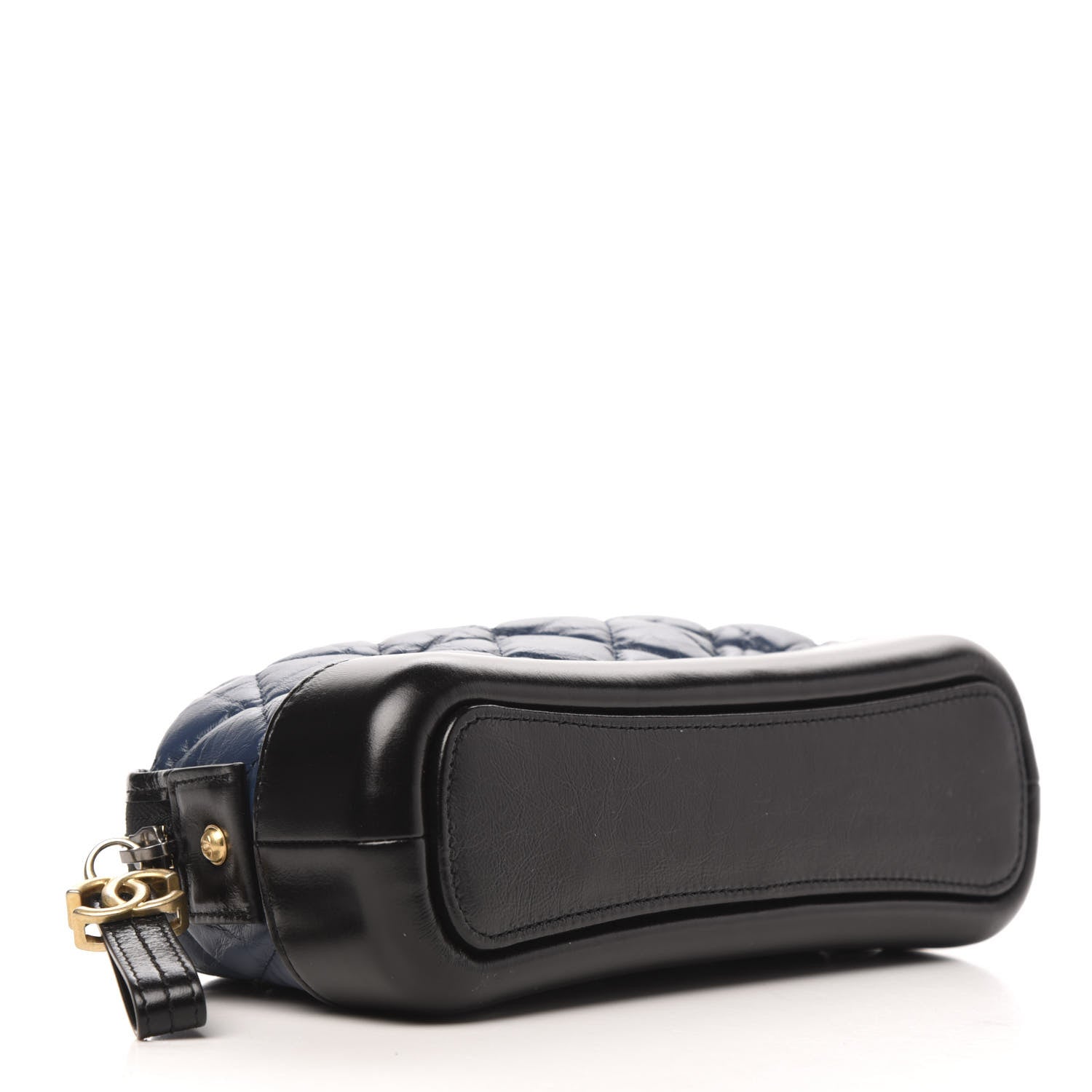 Chanel Aged Calfskin Quilted Gabrielle Classic Pouch Blue Black 4 of 9