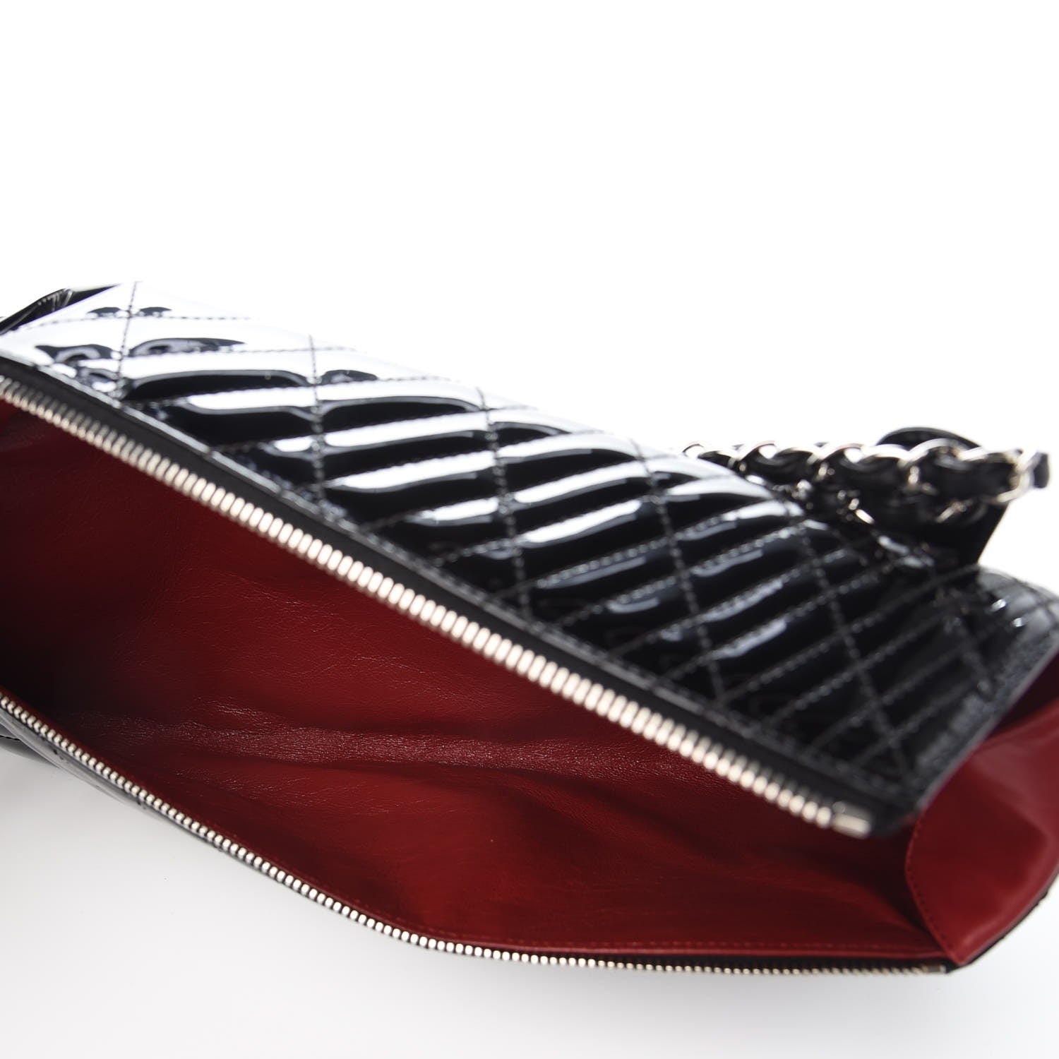 Chanel Patent Geometric Quilted Kaleidoscope Clutch Black 5 of 7