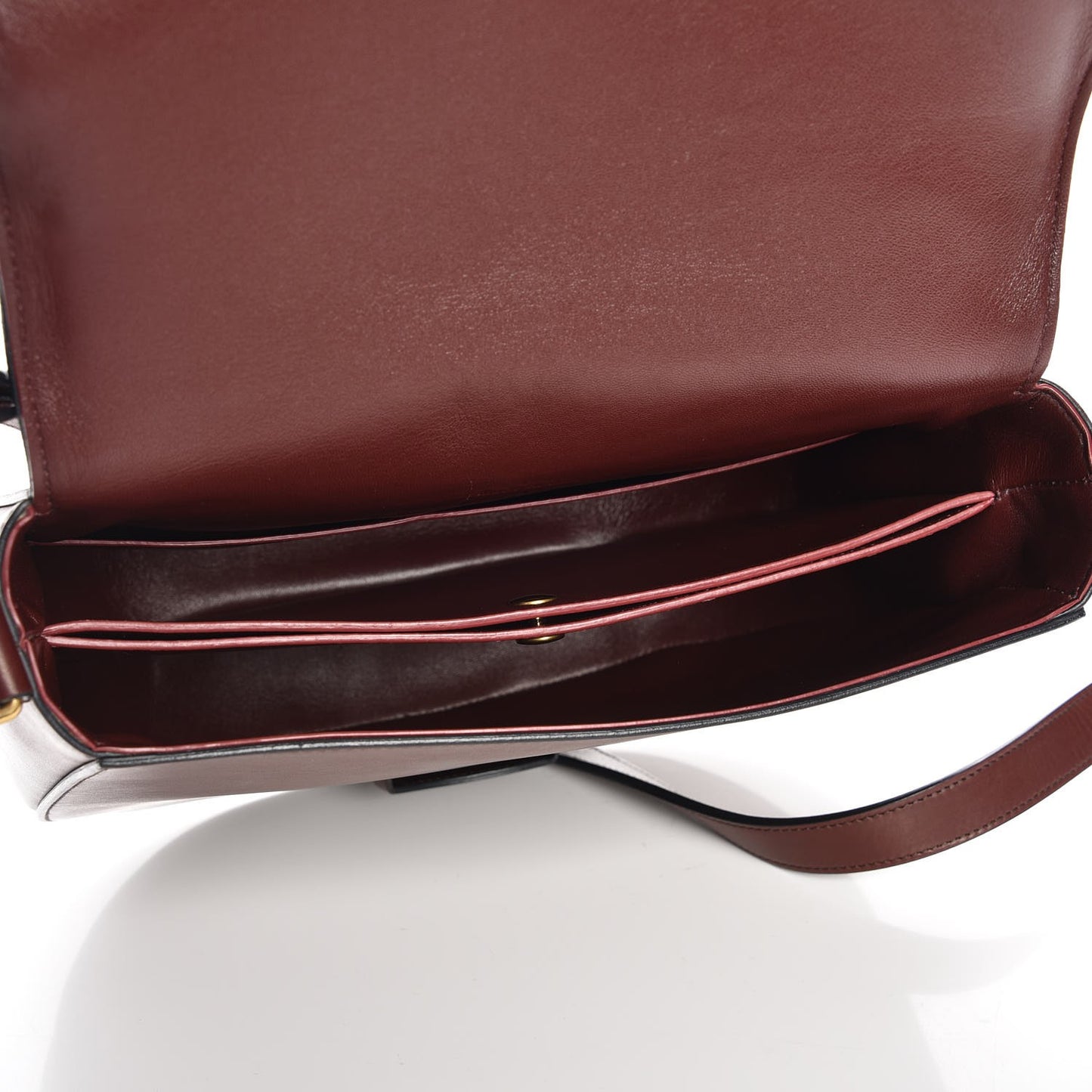 Natural Calfskin Medium Trotteur Burgundy