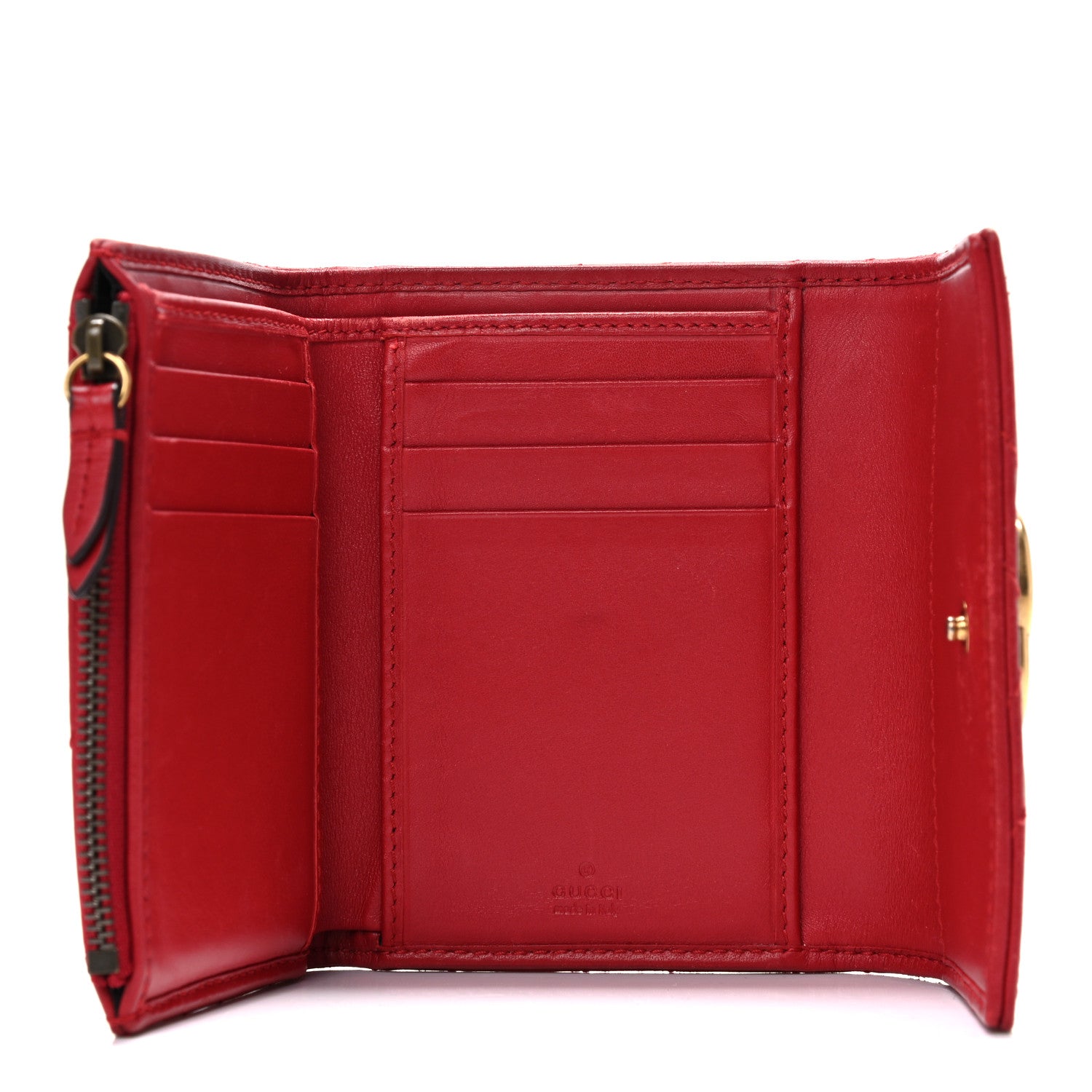 Gucci Calfskin Matelasse GG Marmont Wallet Hibiscus Red 5 of 16