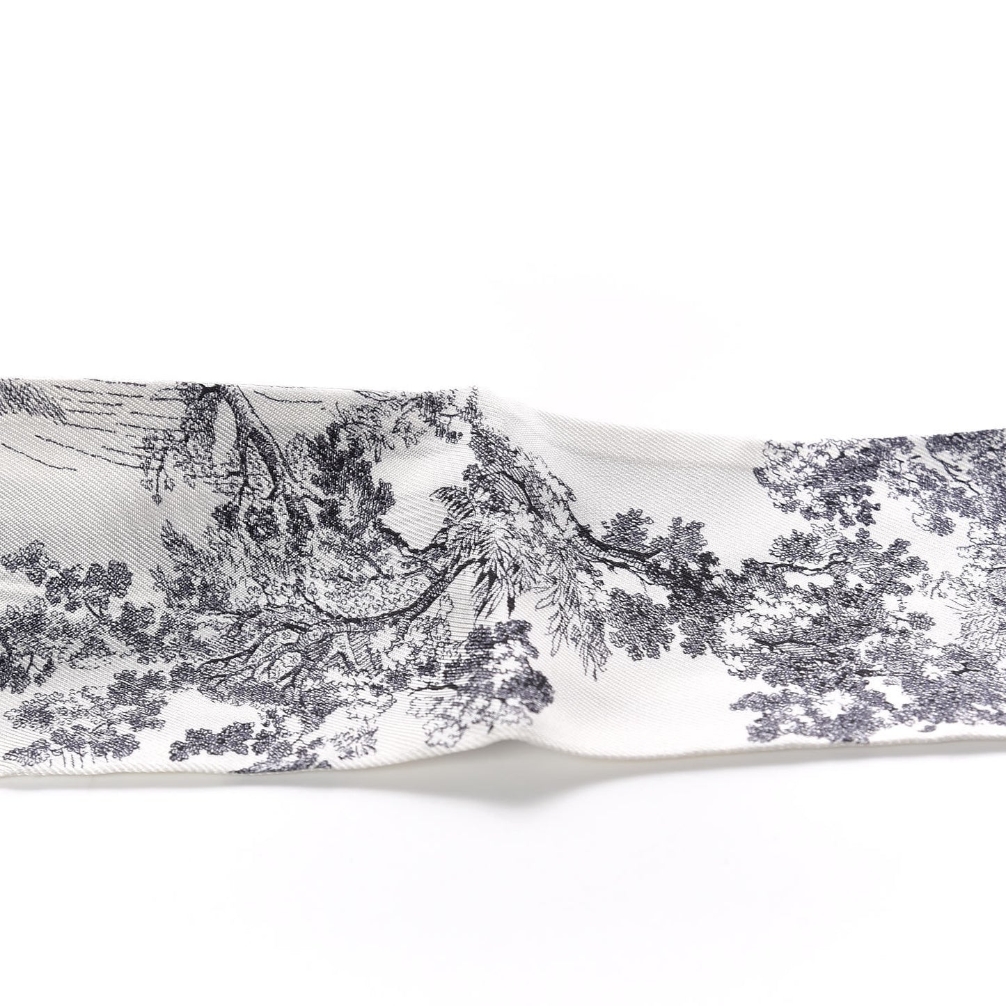 Silk Toile De Jouy Mitzah Scarf Navy Blue
