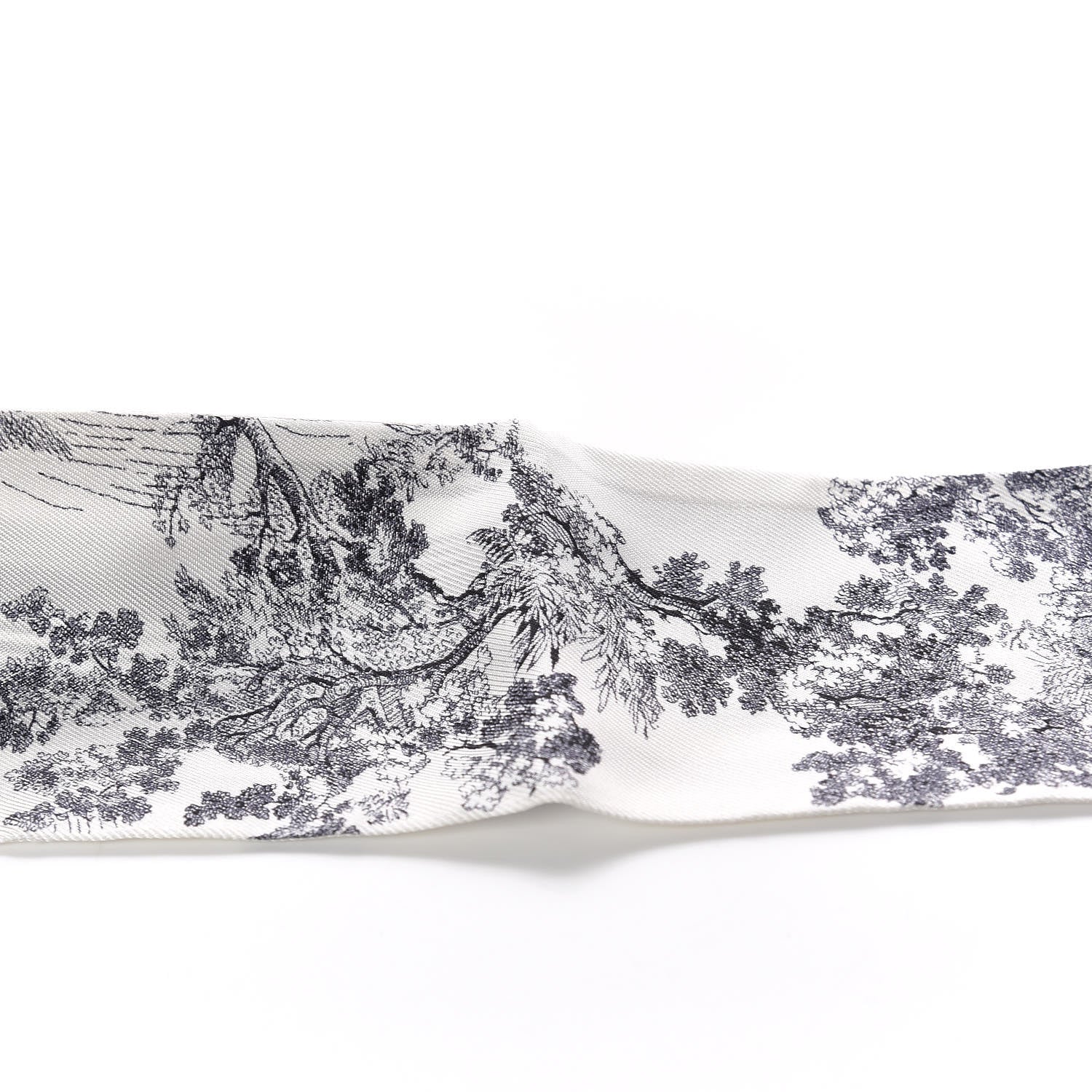 Christian Dior Silk Toile De Jouy Mitzah Scarf Navy Blue 3 of 5