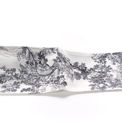 Christian Dior Silk Toile De Jouy Mitzah Scarf Navy Blue 3 of 5