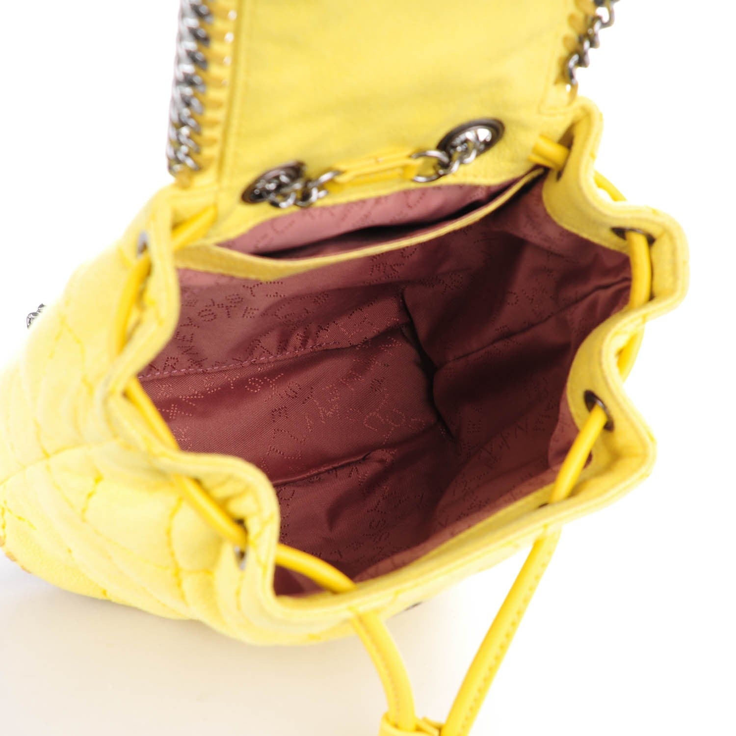 Stella McCartney Shaggy Deer Quilted Mini Falabella Backpack Canary 5 of 8