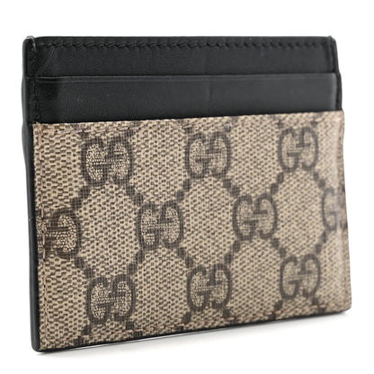 Gucci GG Supreme Monogram Calfskin Card Holder Beige Black 3 of 6