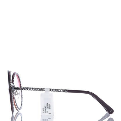 Chanel Round Removable Triple Hanging Chain Sunglasses 4245 Pink Silver 4 of 9