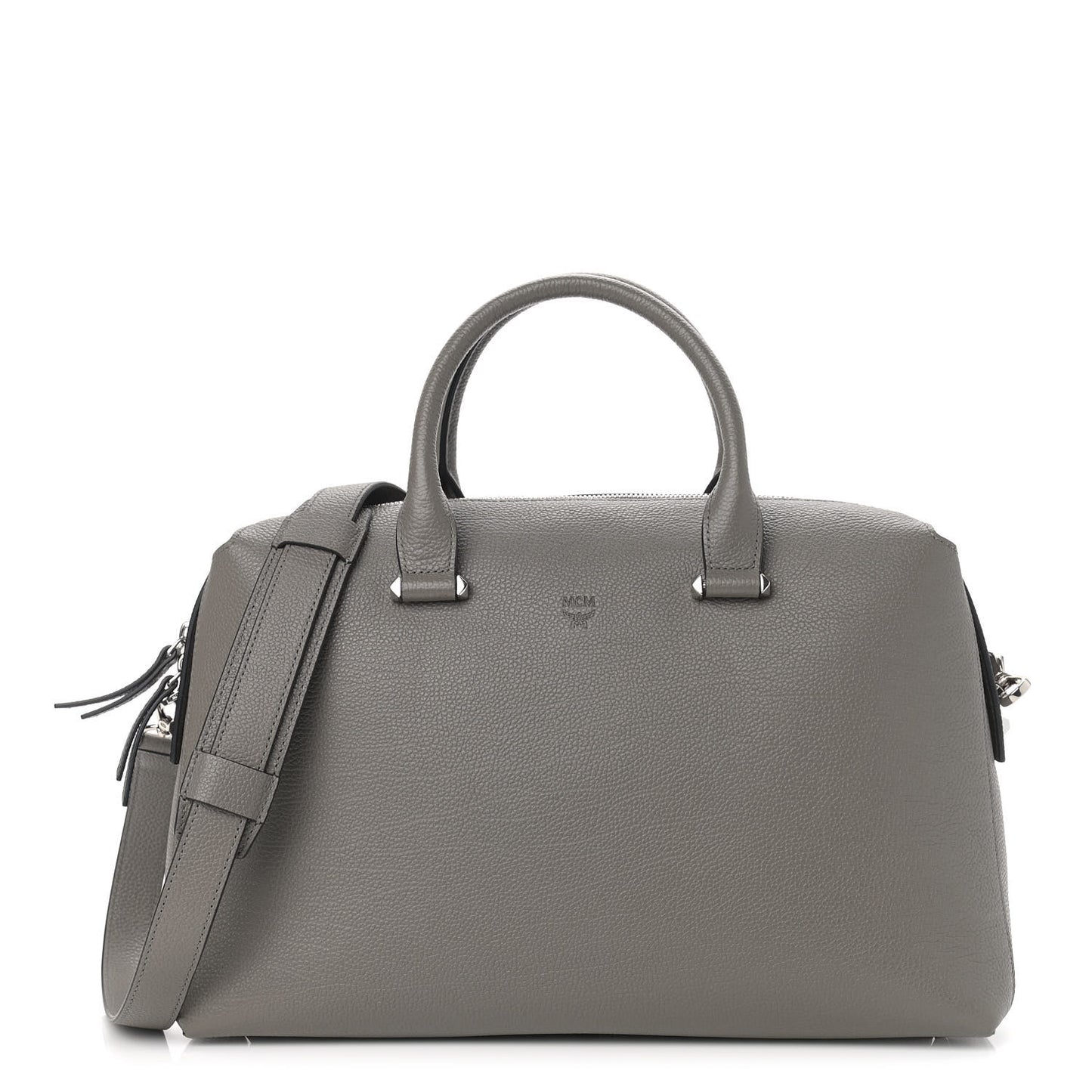 Grained Calfskin Large Ella Boston Grey