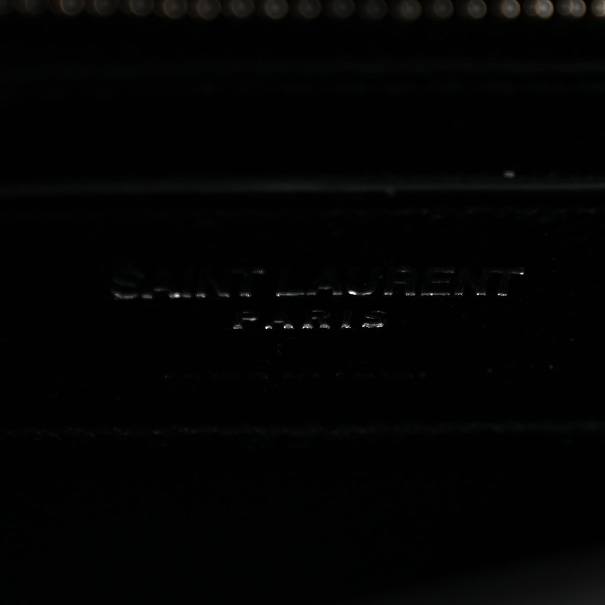 Saint Laurent Calfskin Crocodile Embossed Large Monogram Envelope Chain Shoulder Bag Black 6 of 12