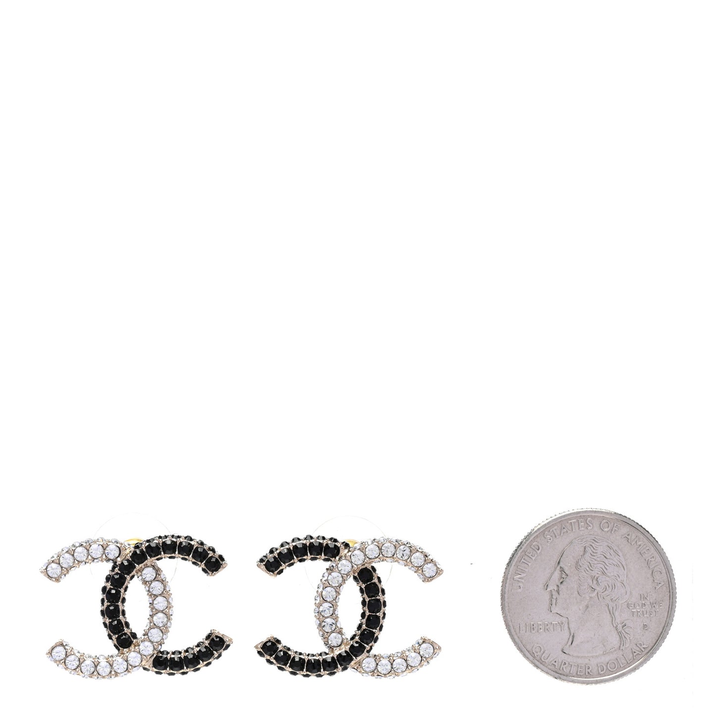 Crystal CC Earrings Gold Black