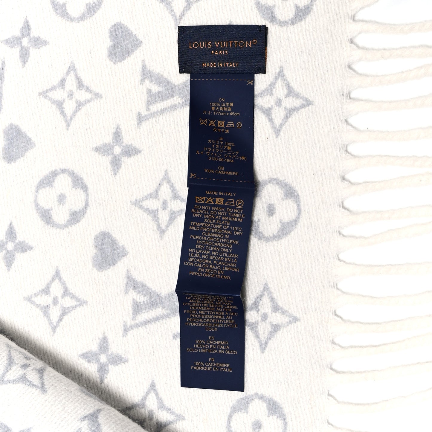 Cashmere Monogram Game On Scarf Gris