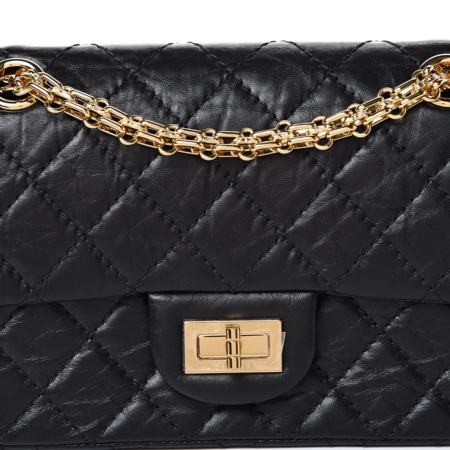 Chanel Aged Calfskin Quilted 2.55 Reissue Mini Flap Black 7 of 10