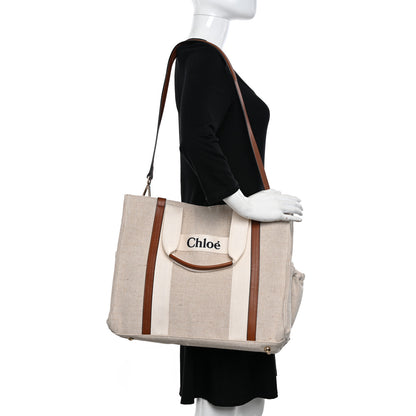 Chloe Canvas Diaper Bag Beige 2 of 16