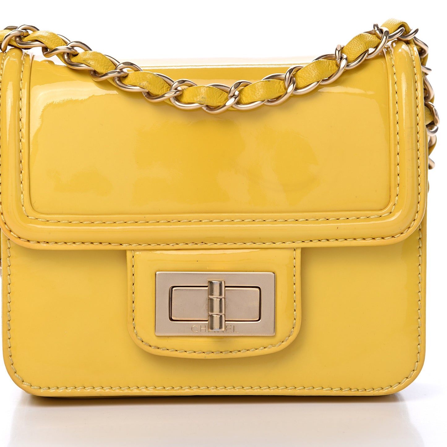 Patent Calfskin Mini Reissue Flap Yellow