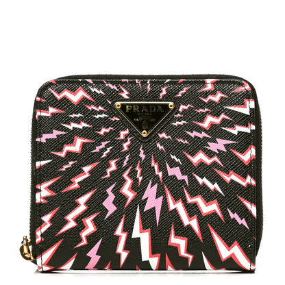 Prada X UNIVERSAL STUDIOS Saffiano Thunder Frankenstein Compact Zip Around Wallet Lacca 1 of 5