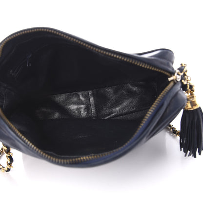 Chanel Lambskin Quilted CC Tassel Camera Case Navy 5 of 12