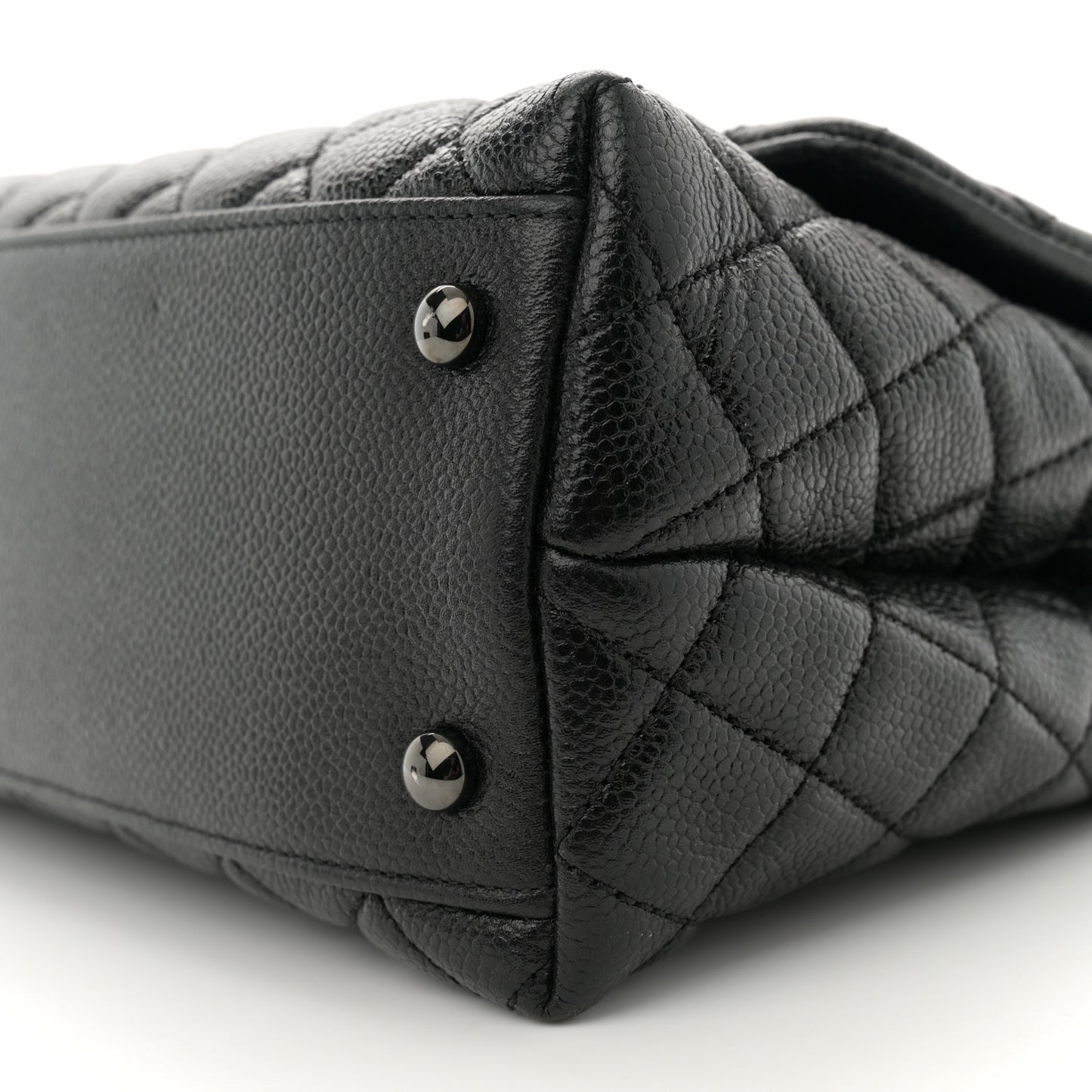 Caviar Quilted Small Coco Handle Flap So Black