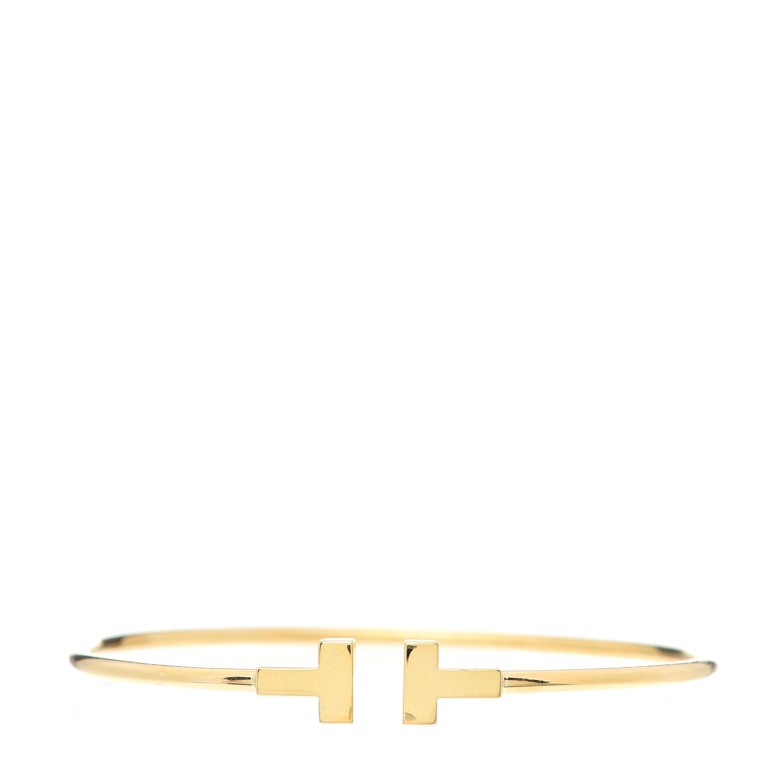 Tiffany 18K Yellow Gold Narrow T Wire Bracelet 1 of 4