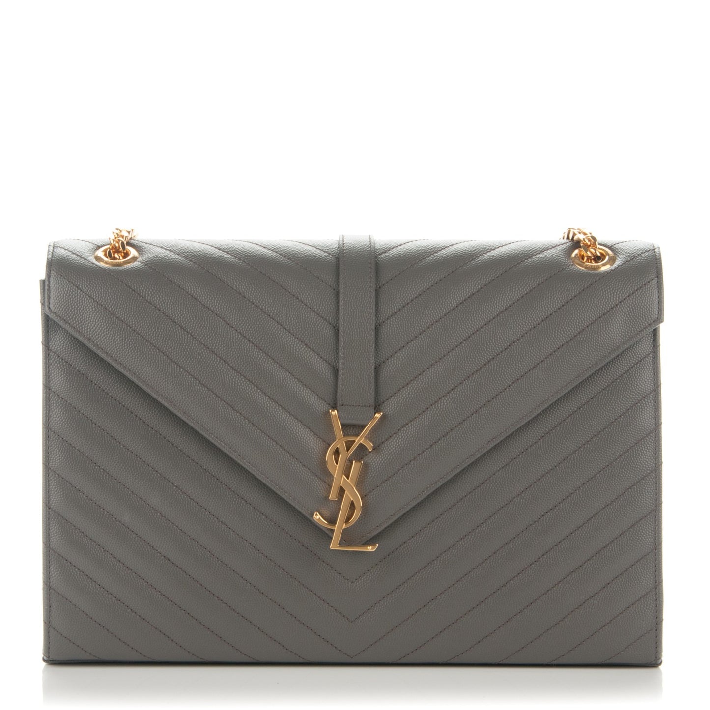 Grain De Poudre Matelasse Chevron Large Monogram Satchel Earth