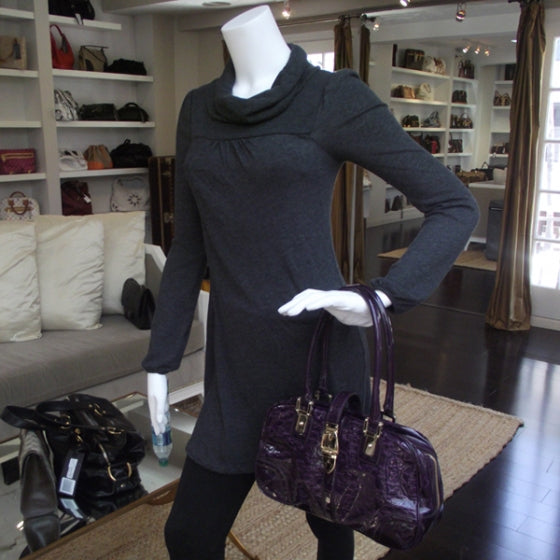 Gucci Patent Glam Boston Tote Bag Purple 2 of 11
