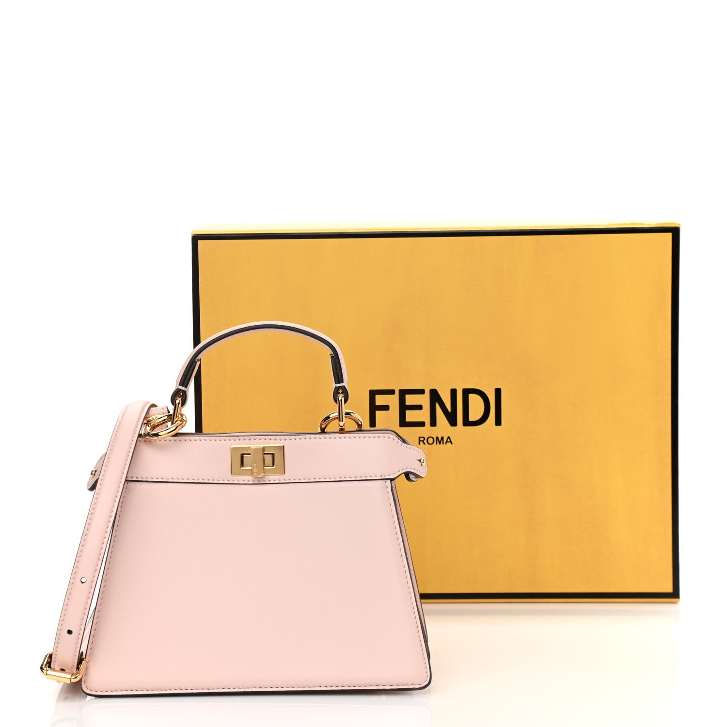 Fendi Shiny Nappa Petite Peekaboo I SEE U Satchel Rosa Confetto 11 of 11