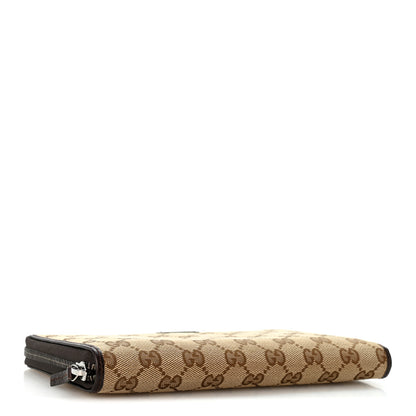 Gucci Monogram Metal Bar Zip Around Travel Wallet Dark Brown 4 of 10