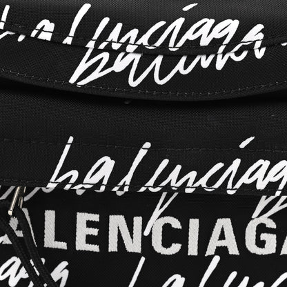 Balenciaga Recycled Sport Nylon Scribble Logo Wheel Beltpack Black White 8 of 10