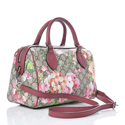 Gucci GG Supreme Monogram Blooms Small Boston Beige Multicolor Dry Rose 3 of 10