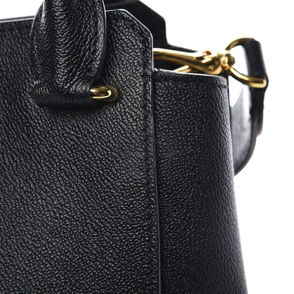 Burberry Soft Grain Calfskin Medium Buckle Tote Black 10 of 11