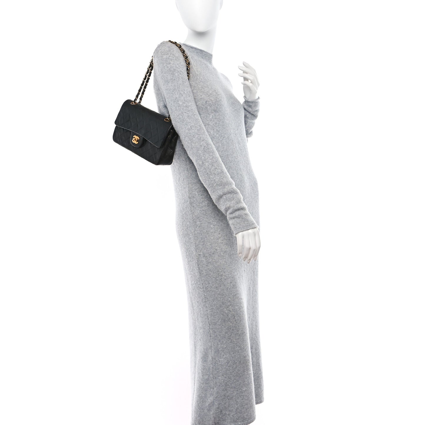 Lambskin Quilted Small Double Flap Black