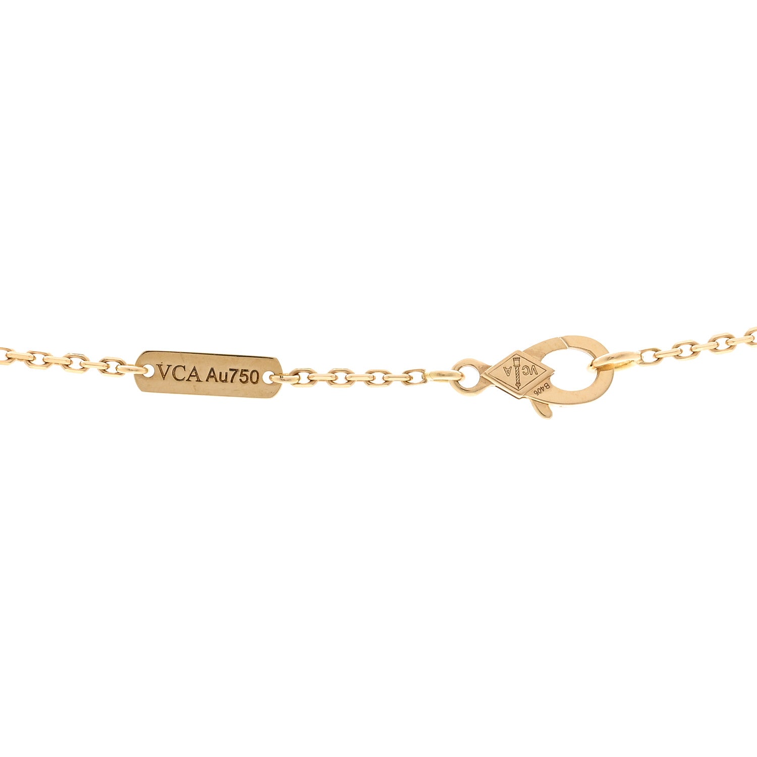 Van Cleef & Arpels 18K Yellow Gold Guilloché Vintage Alhambra Pendant Necklace 4 of 6