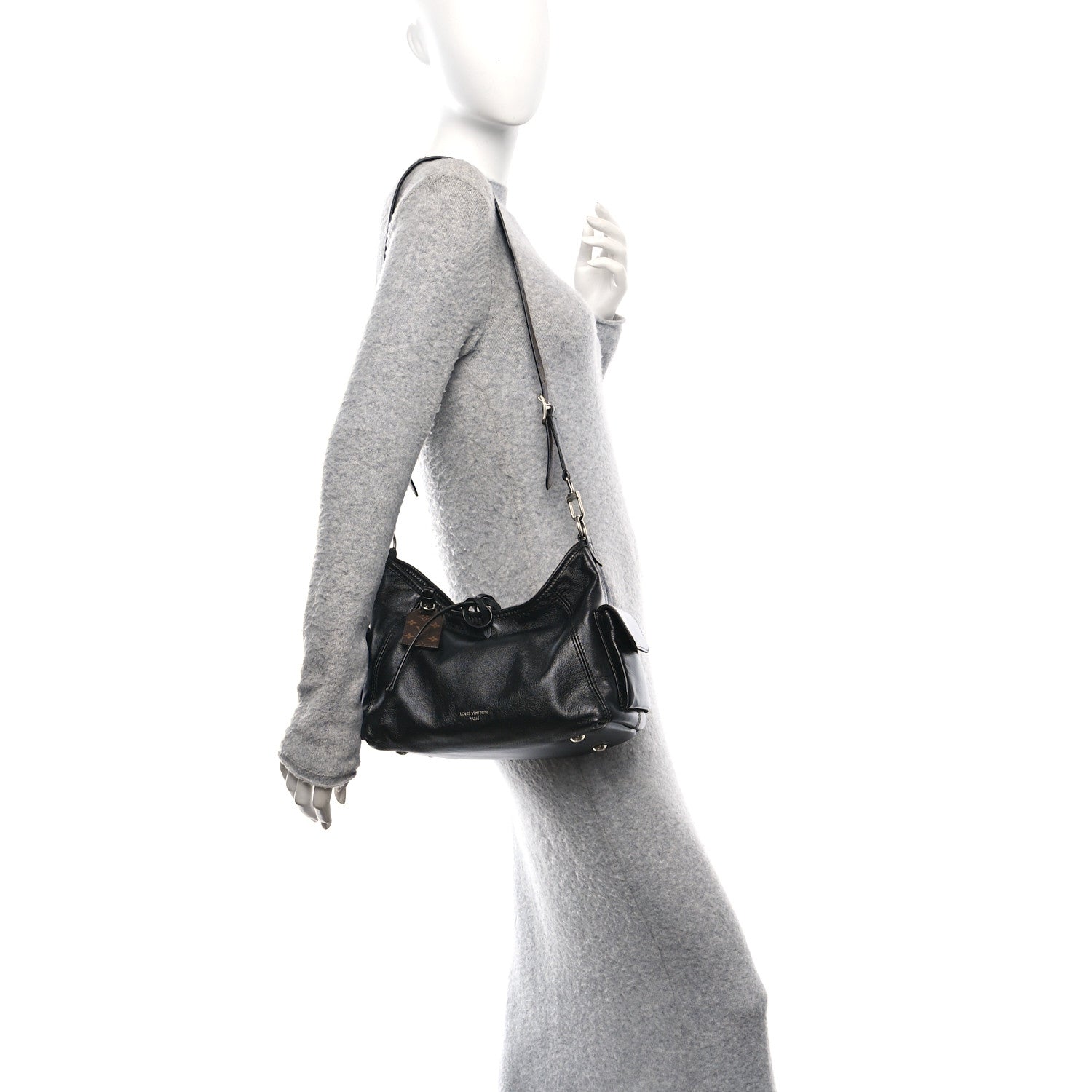 Louis Vuitton Lambskin CarryAll Cargo Vibe PM Black 2 of 9
