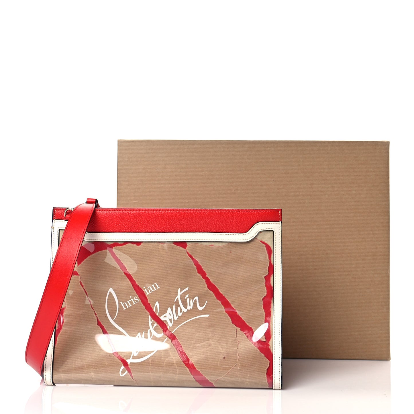 PVC Skypouch Crossbody Clutch Kraft Latte