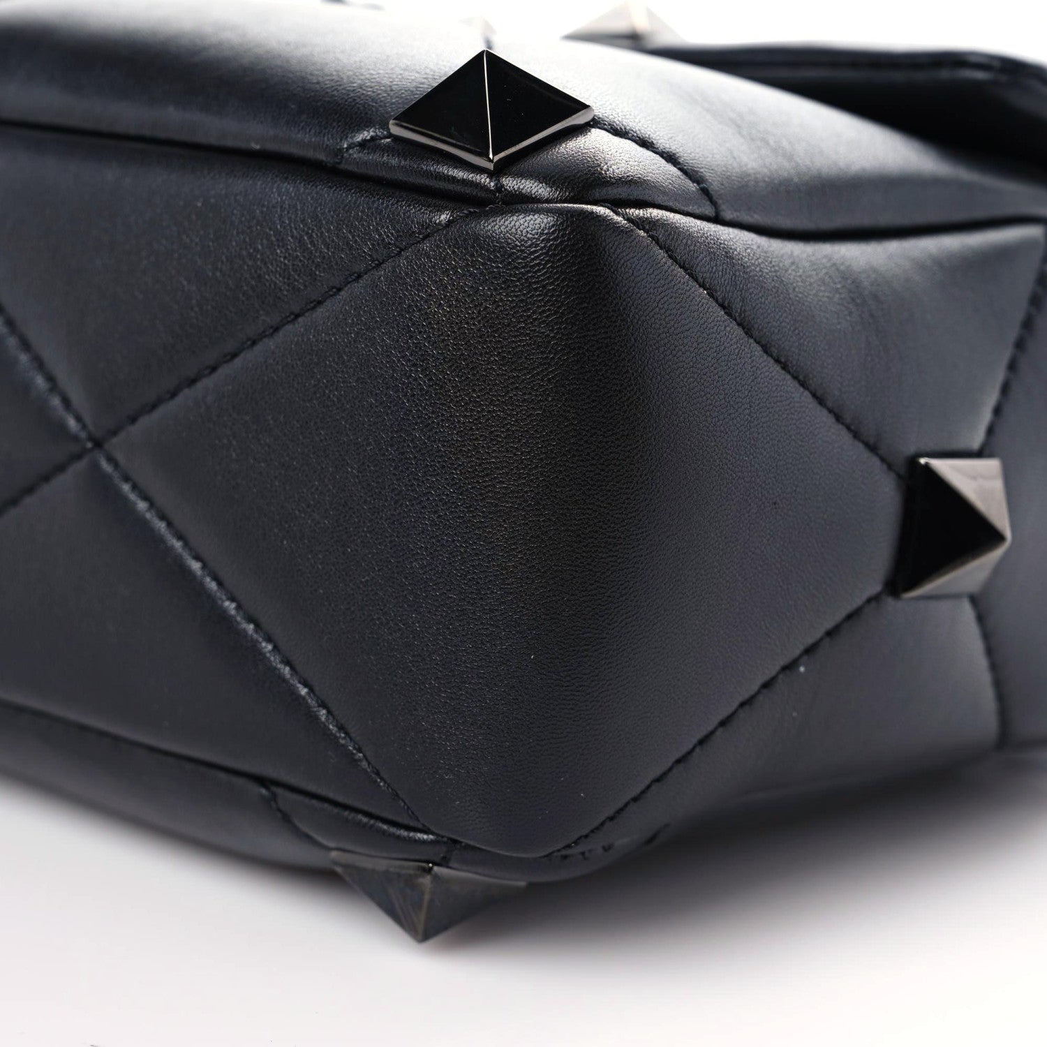Valentino Garavani Nappa Monochrome Large Roman Stud Shoulder Bag Black 6 of 14