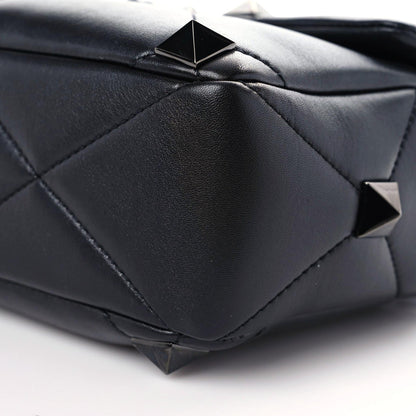 Valentino Garavani Nappa Monochrome Large Roman Stud Shoulder Bag Black 6 of 14