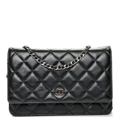 Chanel Lambskin Quilted Wallet On Chain WOC Black 1 of 7