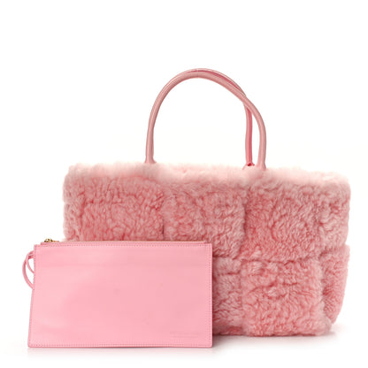 Bottega Veneta Shearling Small Intrecciato Arco Tote Popsicle 1 of 11