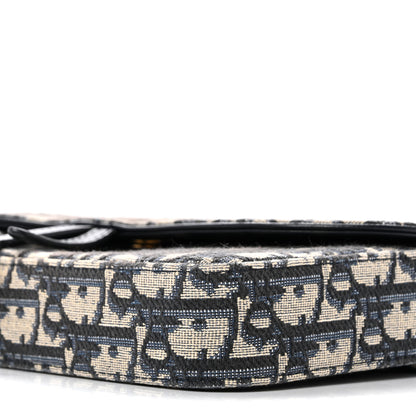 Christian Dior Oblique Saddle Chain Pouch Blue 10 of 12