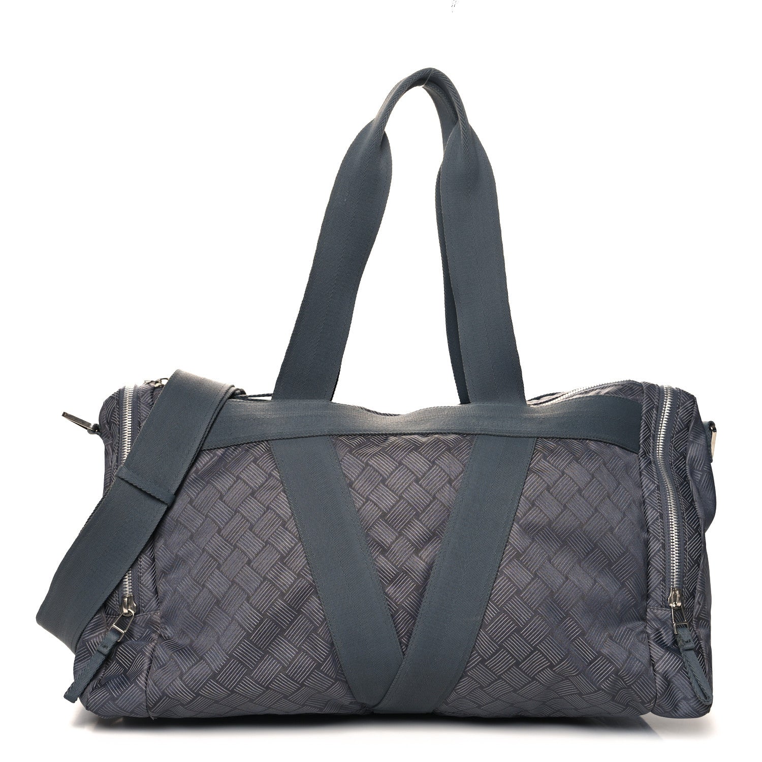 Bottega Veneta Nylon Triangle Gym Bag Grey 1 of 13