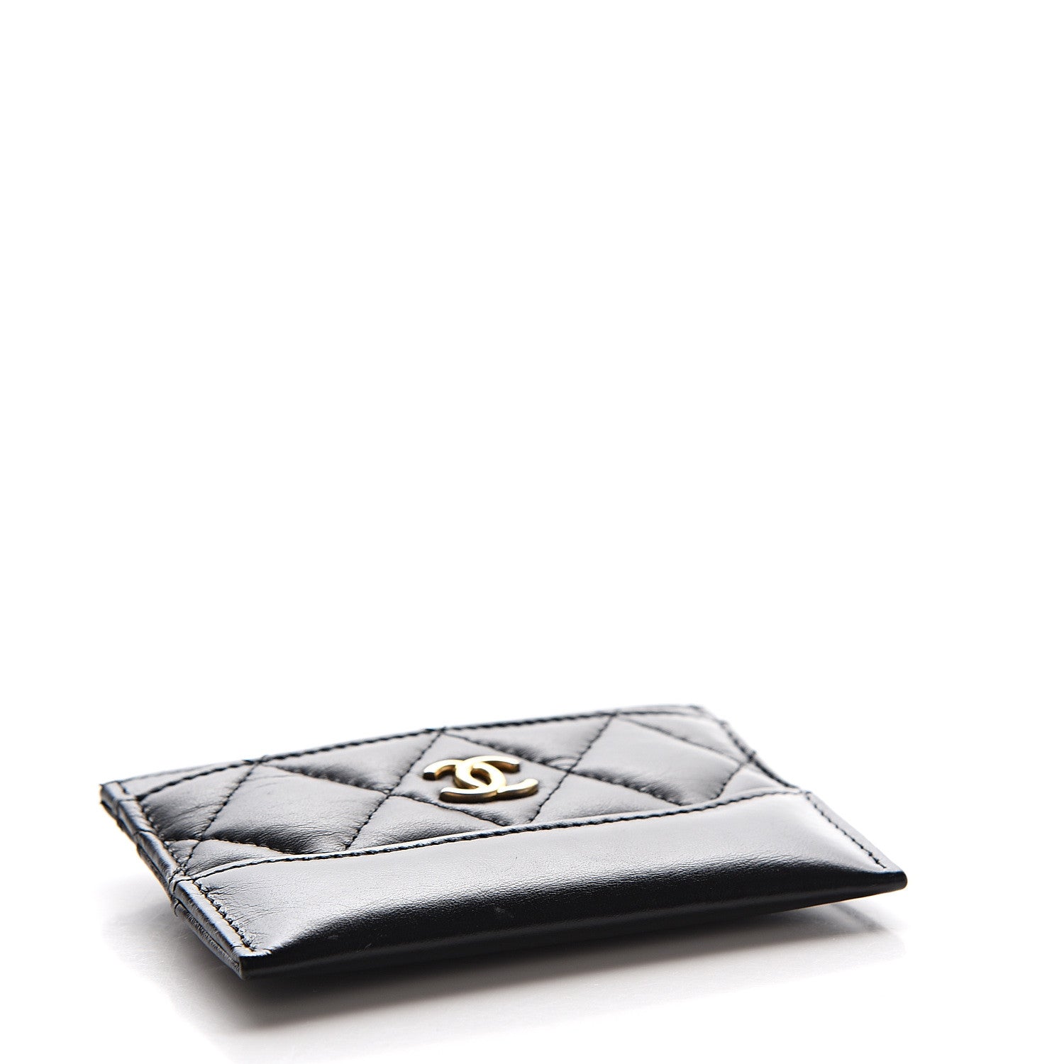 Chanel Aged Calfskin Quilted Gabrielle Card Holder Black 3 of 8