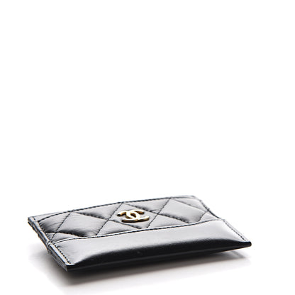 Chanel Aged Calfskin Quilted Gabrielle Card Holder Black 3 of 8