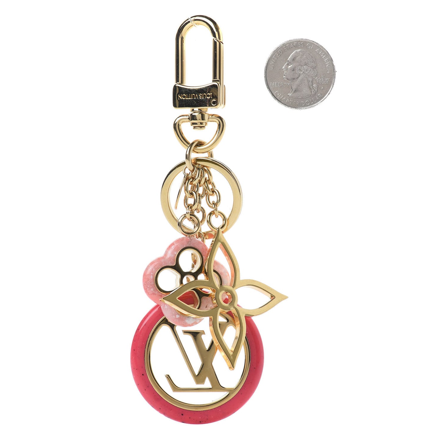 Colorline Bag Charm Key Holder Pink Glitter