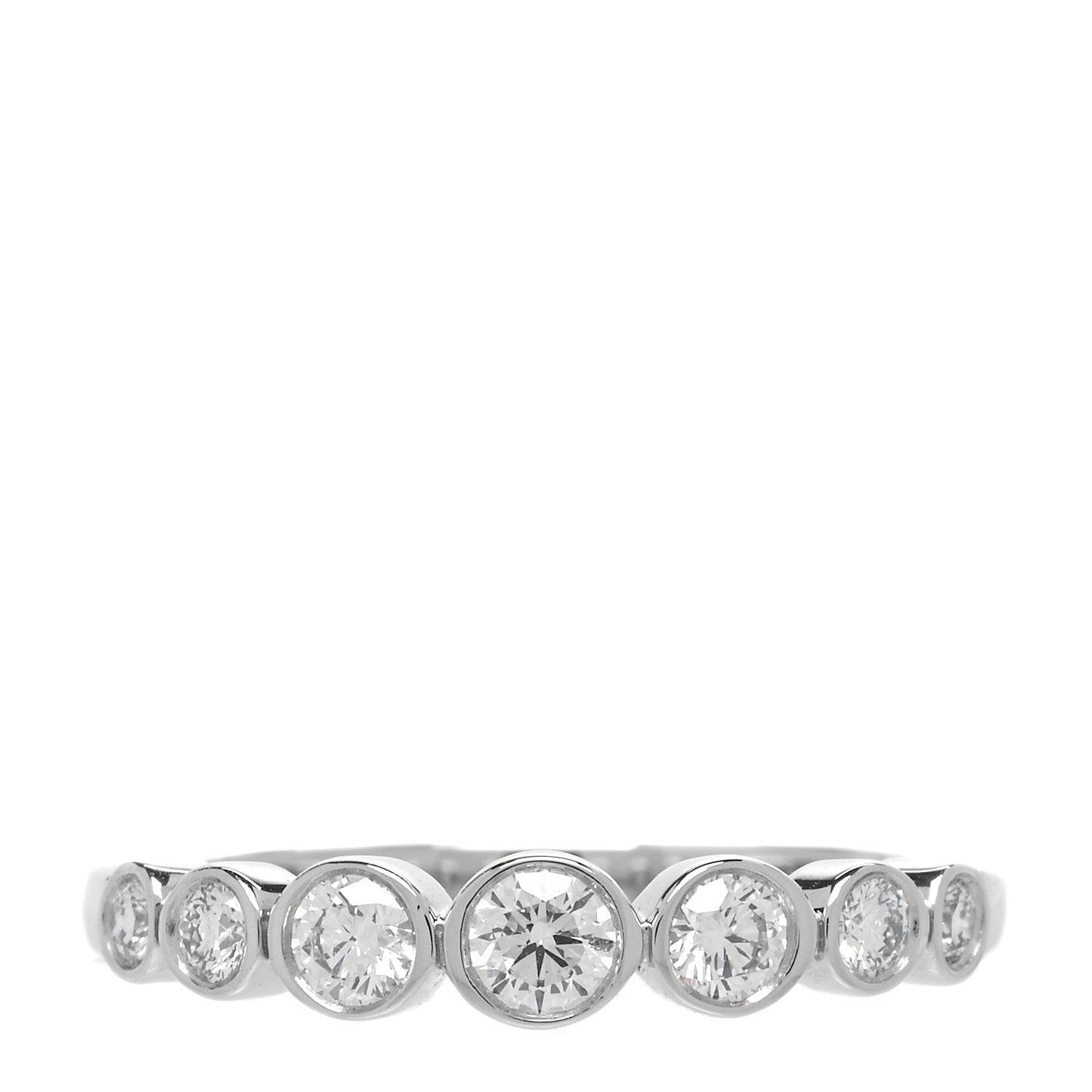 Platinum Diamond Jazz Graduated Band Ring 49 5