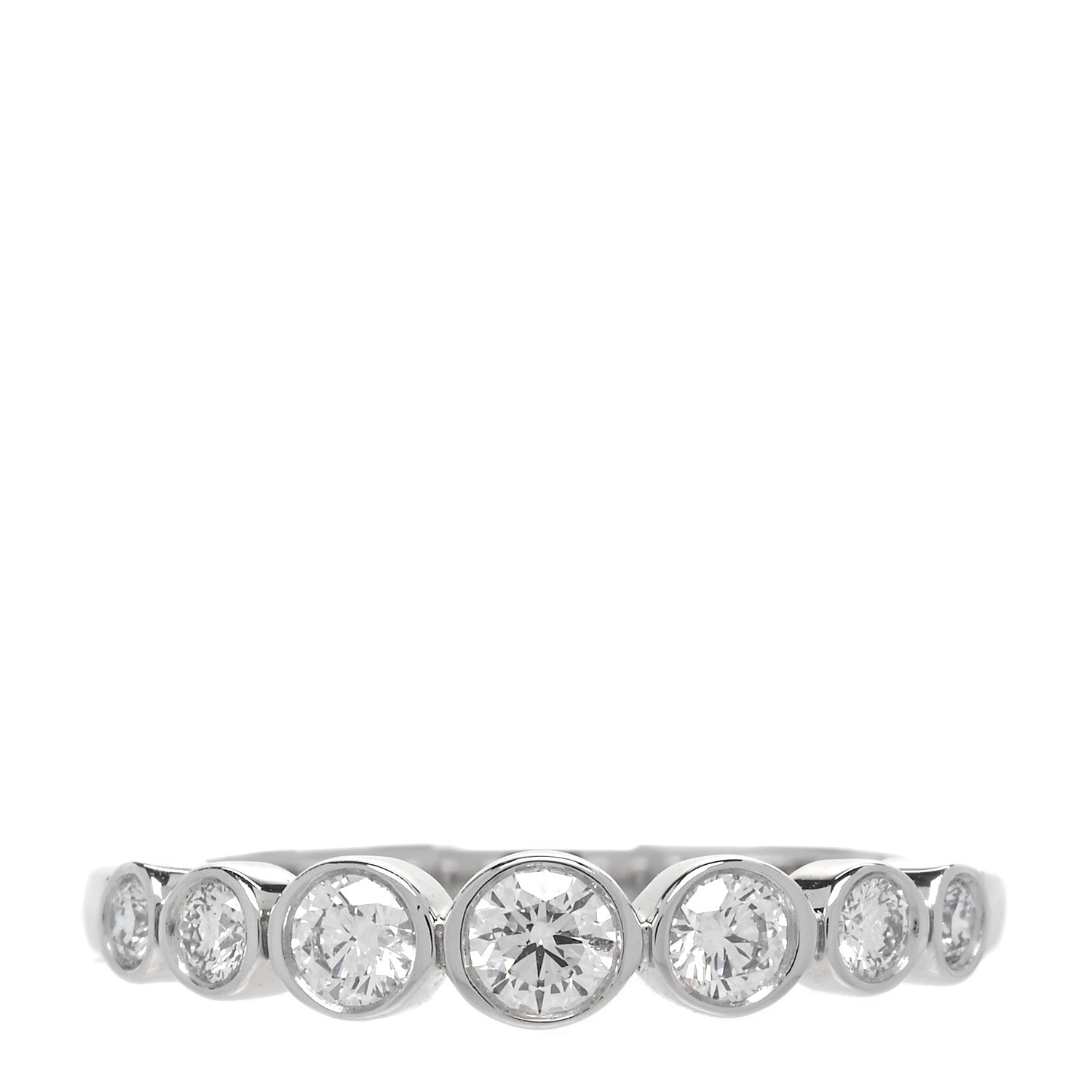 Tiffany Platinum Diamond Jazz Graduated Band Ring 49 5 1 of 5