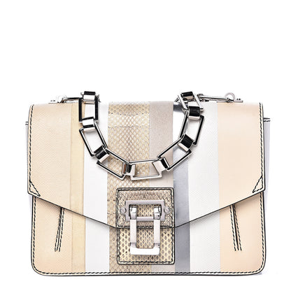 Proenza Schouler Elaphe Ayers Hava Shoulder Bag White Beige Silver 1 of 13